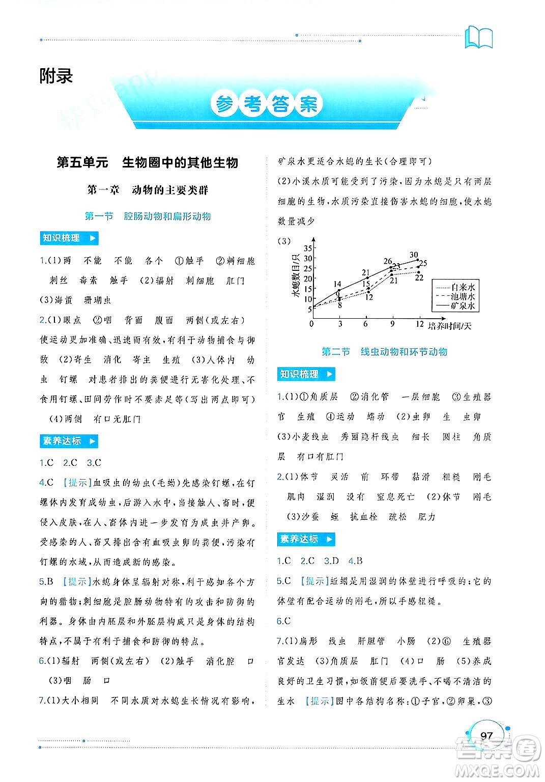 廣西師范大學(xué)出版社2024年秋新課程學(xué)習(xí)與測評同步學(xué)習(xí)八年級生物上冊人教版答案