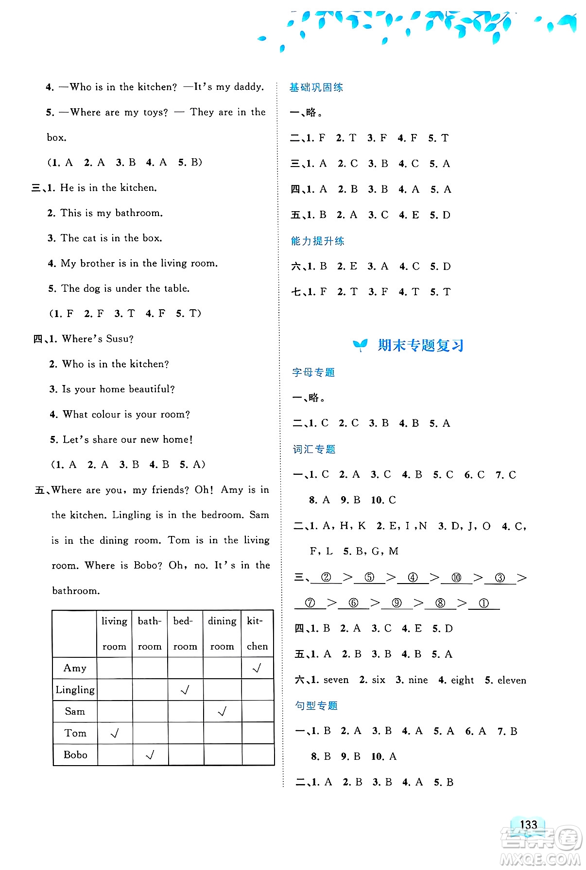 廣西師范大學(xué)出版社2024年秋新課程學(xué)習(xí)與測評(píng)同步學(xué)習(xí)三年級(jí)英語上冊(cè)外研版答案