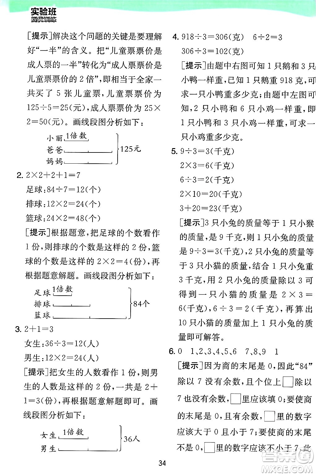 江蘇人民出版社2024年秋春雨教育實(shí)驗(yàn)班提優(yōu)訓(xùn)練三年級(jí)數(shù)學(xué)上冊(cè)蘇教版江蘇專版答案