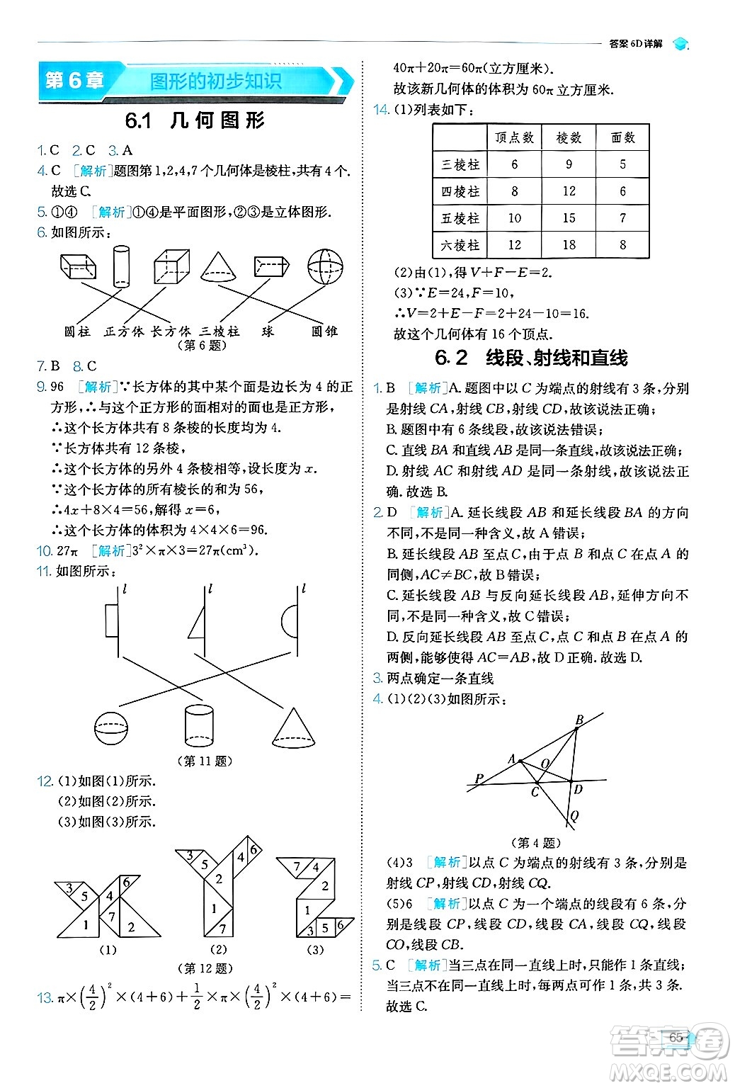 江蘇人民出版社2024年秋春雨教育實(shí)驗(yàn)班提優(yōu)訓(xùn)練七年級(jí)數(shù)學(xué)上冊浙教版答案