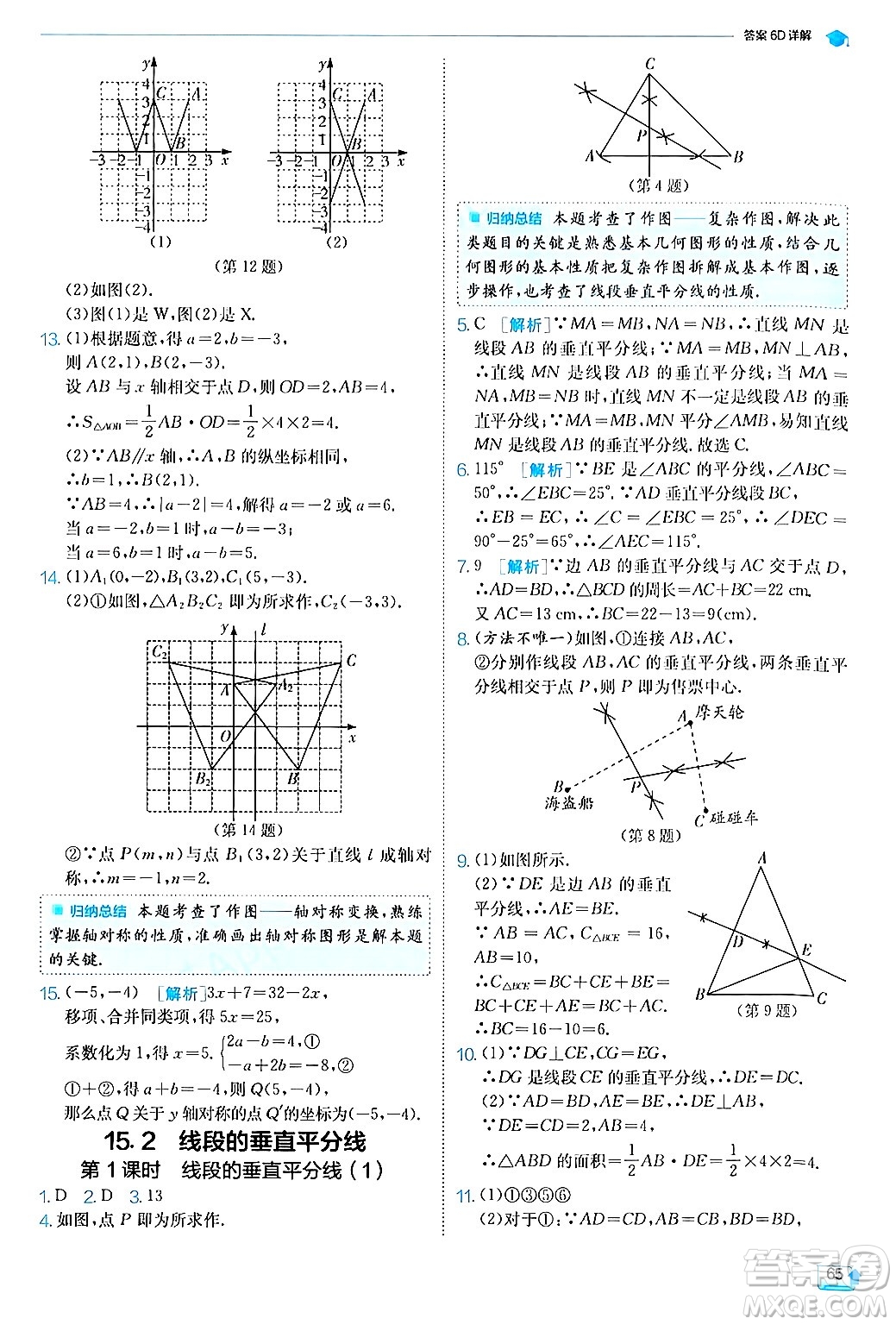 江蘇人民出版社2024年秋春雨教育實(shí)驗(yàn)班提優(yōu)訓(xùn)練八年級(jí)數(shù)學(xué)上冊滬科版答案