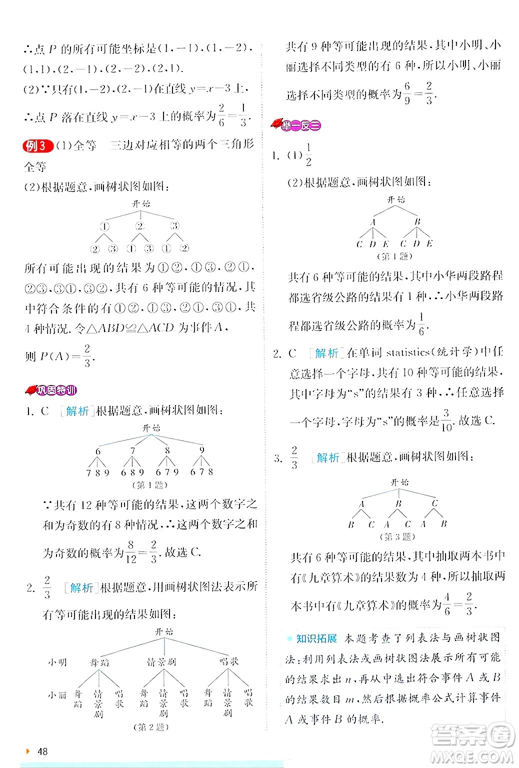 江蘇人民出版社2024年秋春雨教育實(shí)驗(yàn)班提優(yōu)訓(xùn)練九年級數(shù)學(xué)上冊人教版答案