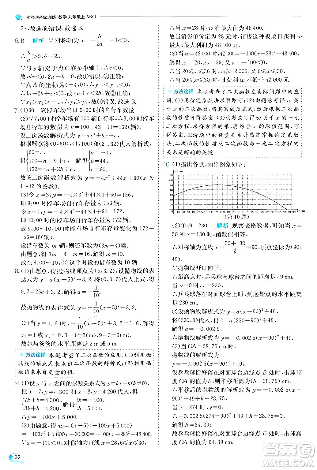 江蘇人民出版社2024年秋春雨教育實(shí)驗(yàn)班提優(yōu)訓(xùn)練九年級數(shù)學(xué)上冊滬科版答案