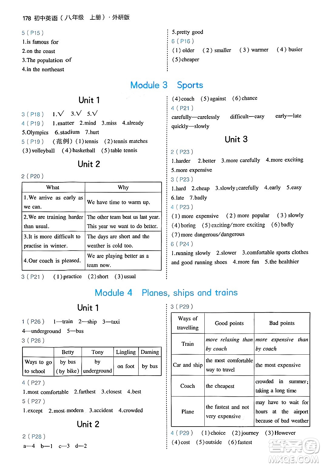 四川大學(xué)出版社2024年秋初中同步5年中考3年模擬八年級英語上冊外研版答案