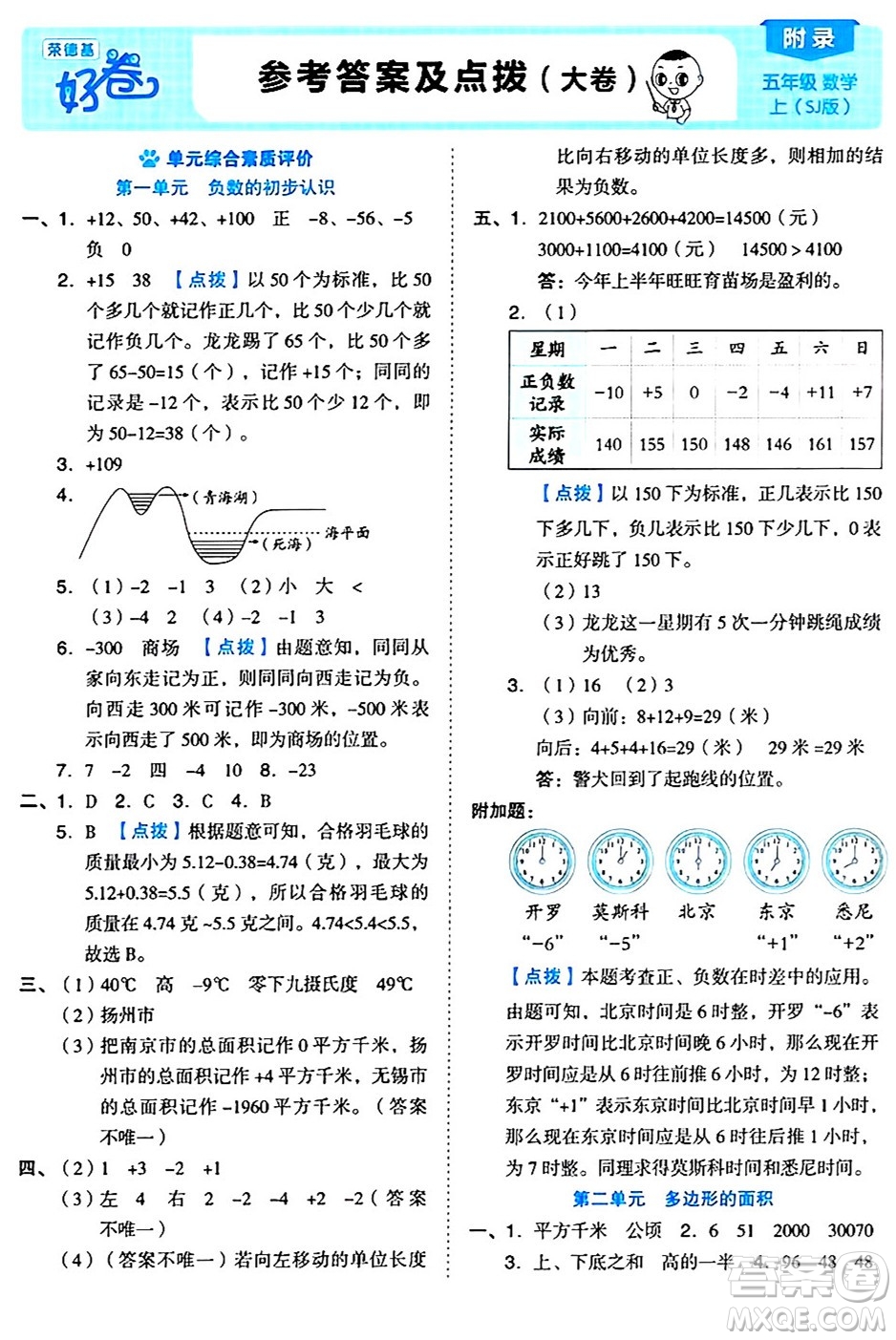 吉林教育出版社2024年秋榮德基好卷五年級數(shù)學(xué)上冊蘇教版答案