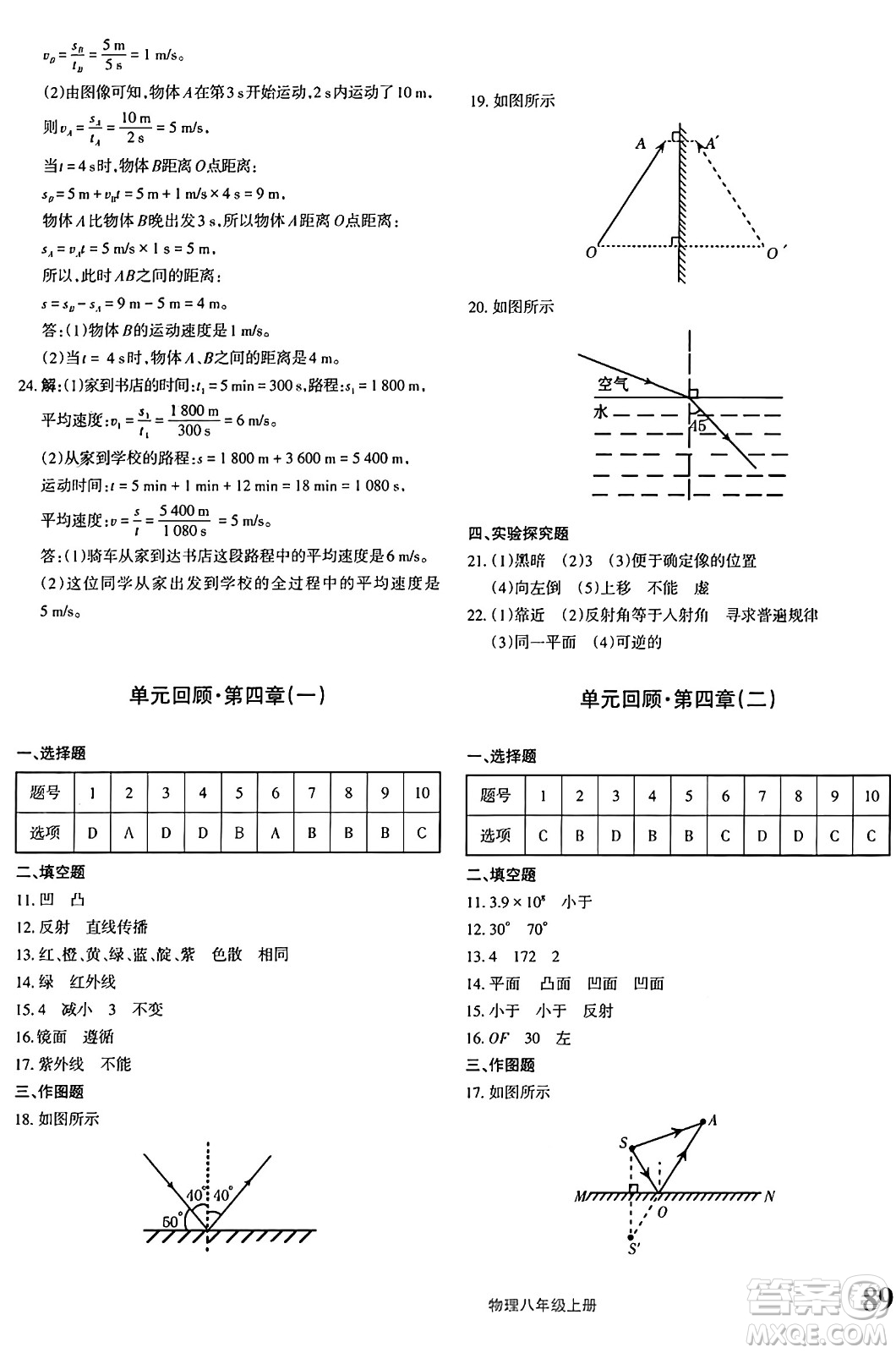 新疆青少年出版社2024年秋優(yōu)學(xué)1+1評(píng)價(jià)與測(cè)試八年級(jí)物理上冊(cè)通用版答案