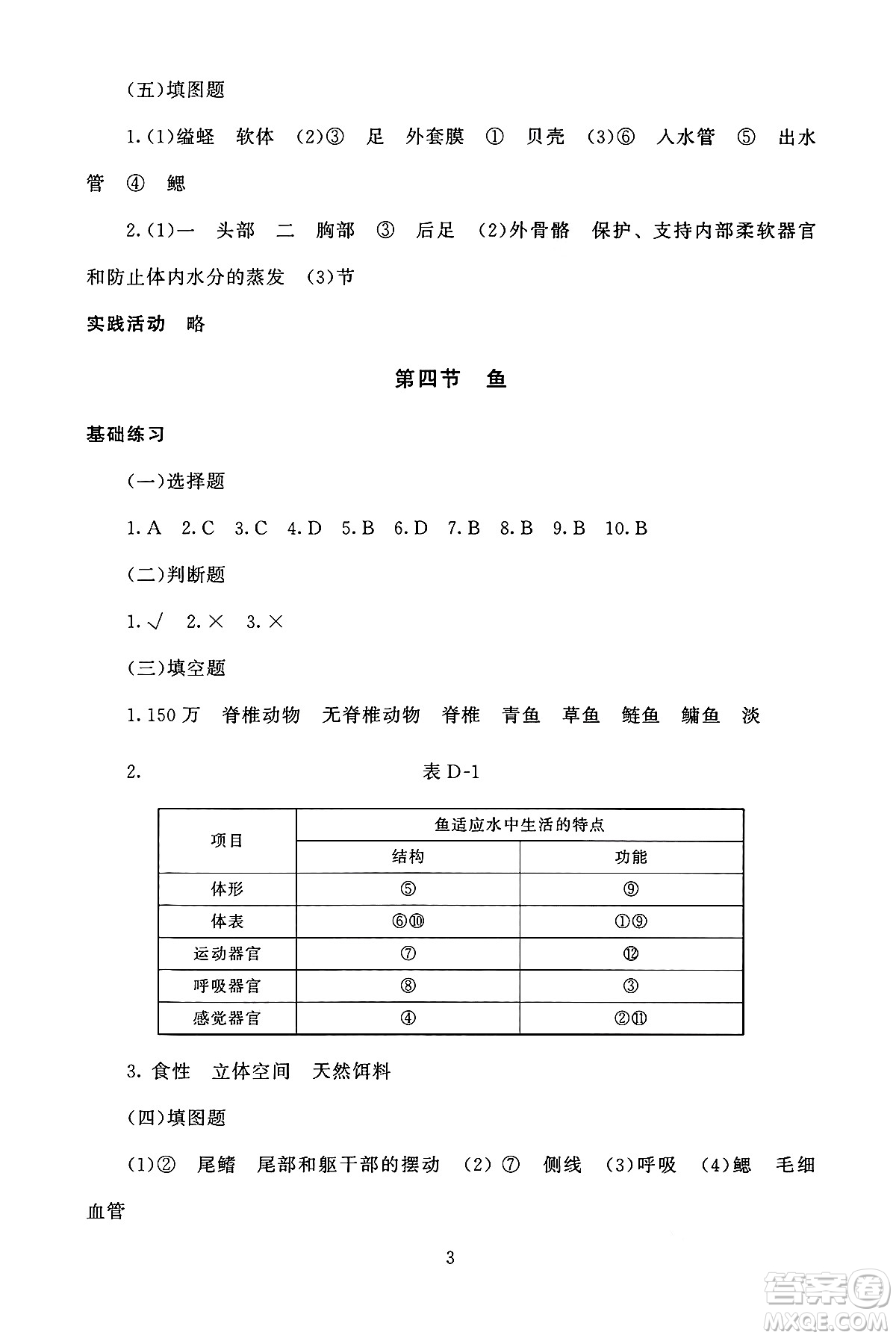 北京師范大學(xué)出版社2024年秋京師普教伴你學(xué)同步學(xué)習(xí)手冊八年級生物學(xué)上冊人教版答案