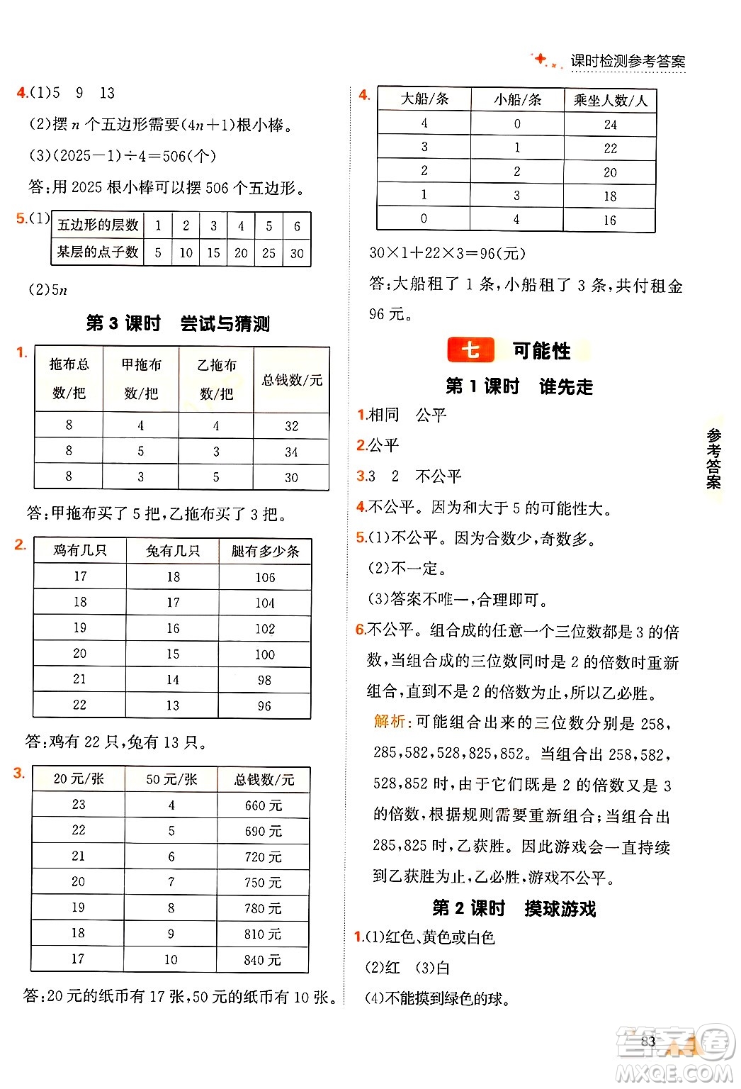 大連出版社2024年秋點石成金金牌每課通五年級數(shù)學(xué)上冊北師大版答案