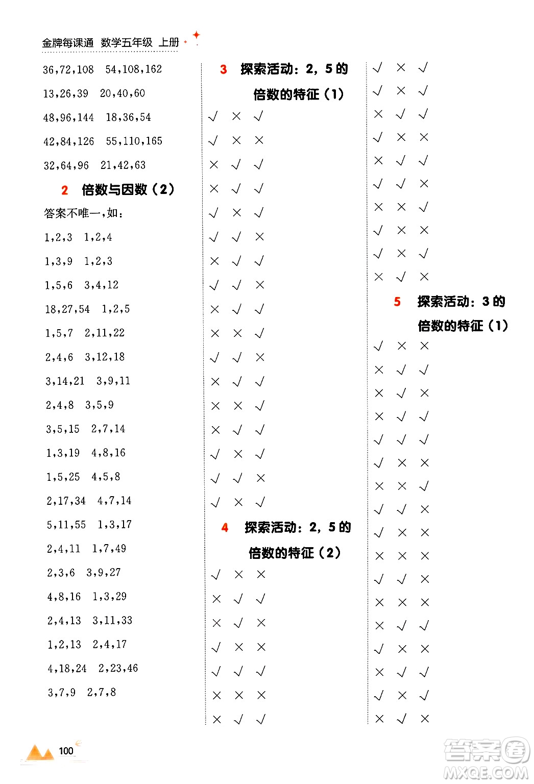 大連出版社2024年秋點石成金金牌每課通五年級數(shù)學(xué)上冊北師大版答案