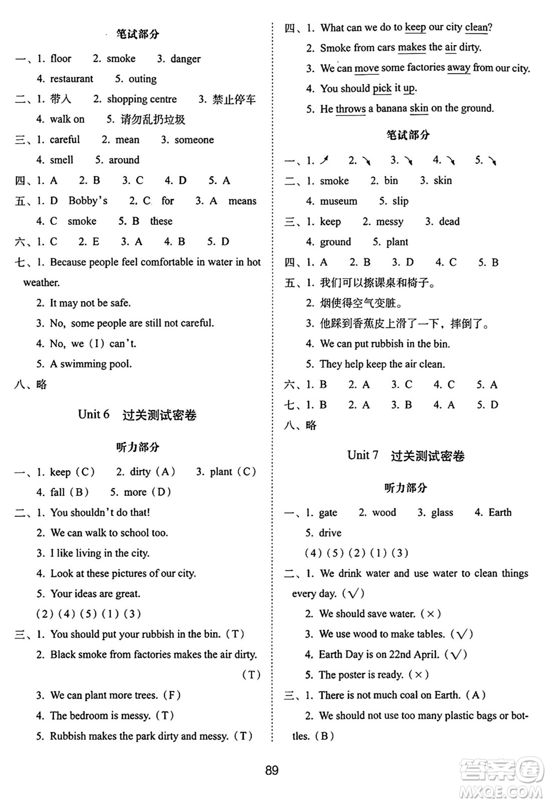 長(zhǎng)春出版社2024年秋68所期末沖刺100分完全試卷六年級(jí)英語(yǔ)上冊(cè)譯林版答案