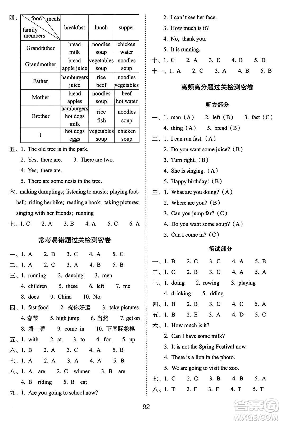 長春出版社2024年秋68所期末沖刺100分完全試卷四年級英語上冊外研版三起點答案