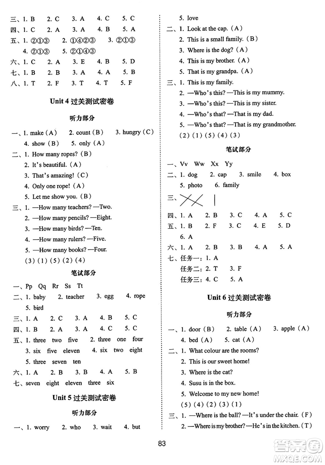 長(zhǎng)春出版社2024年秋68所期末沖刺100分完全試卷三年級(jí)英語上冊(cè)外研版答案