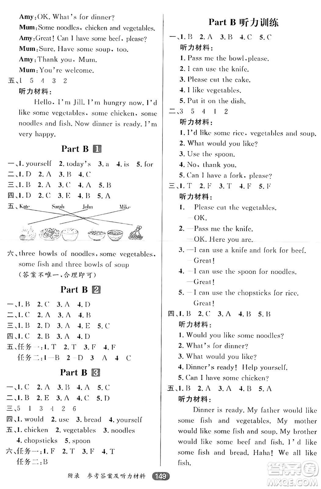 南方出版社2024秋學(xué)緣教育核心素養(yǎng)天天練四年級英語上冊人教版答案