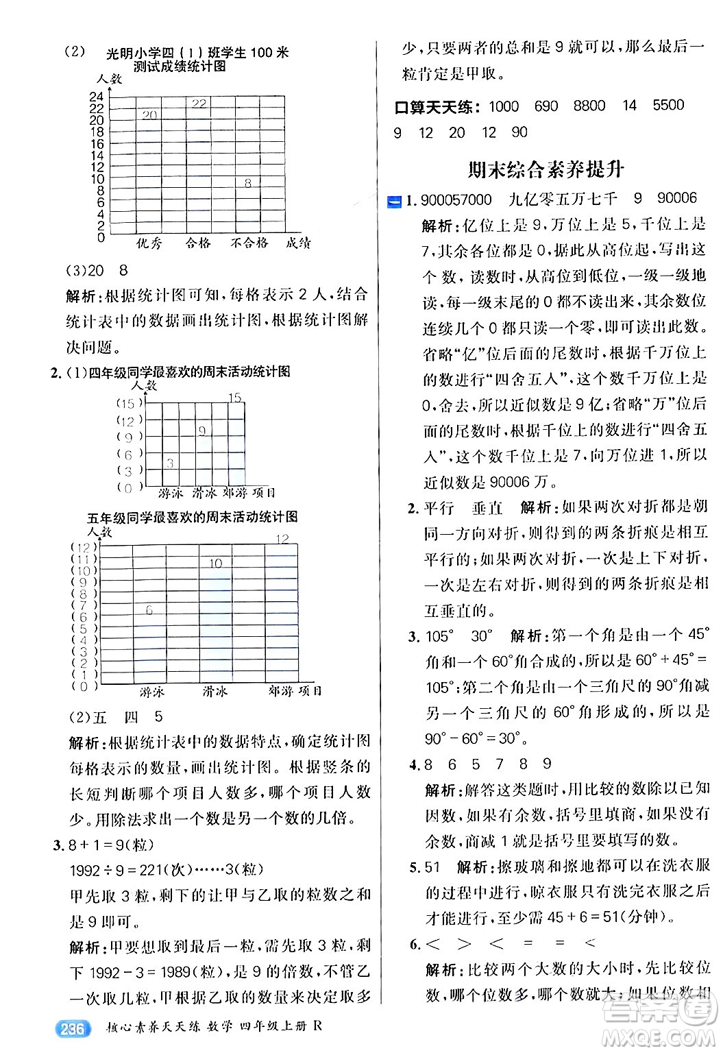 南方出版社2024秋學(xué)緣教育核心素養(yǎng)天天練四年級數(shù)學(xué)上冊人教版答案