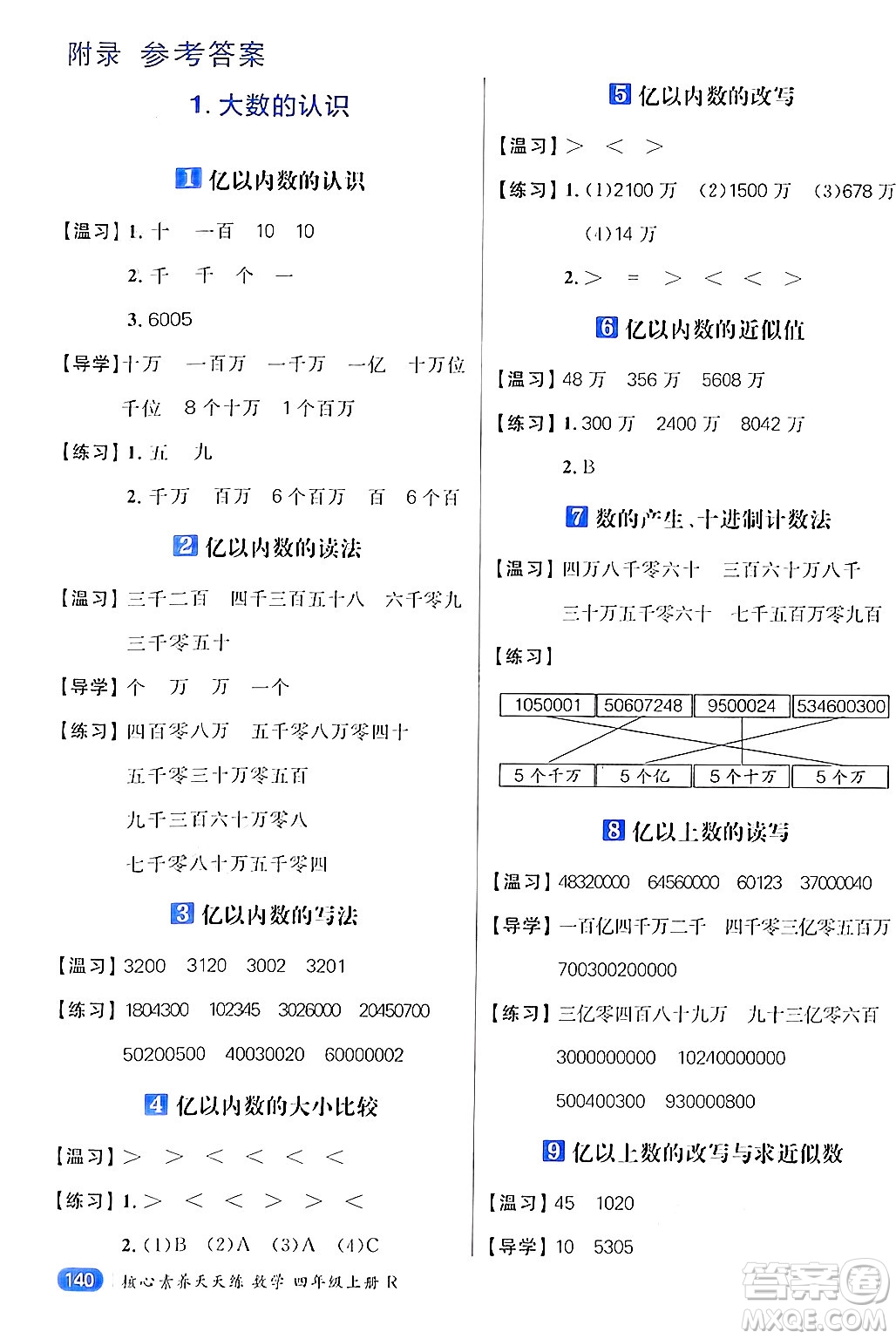 南方出版社2024秋學(xué)緣教育核心素養(yǎng)天天練四年級數(shù)學(xué)上冊人教版答案