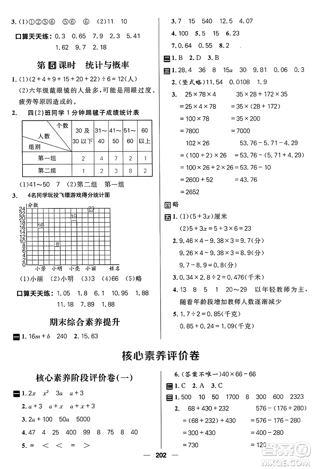 南方出版社2024秋學緣教育核心素養(yǎng)天天練四年級數(shù)學上冊通用版五四制答案