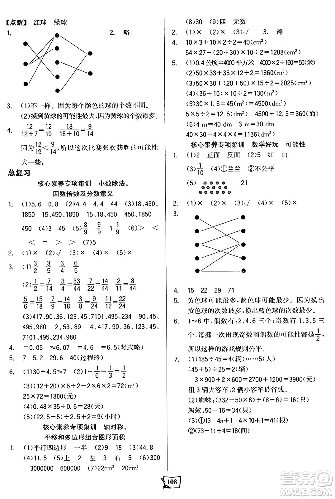 未來(lái)出版社2024年秋世紀(jì)金榜金榜小博士課時(shí)提優(yōu)作業(yè)五年級(jí)數(shù)學(xué)上冊(cè)北師大版答案