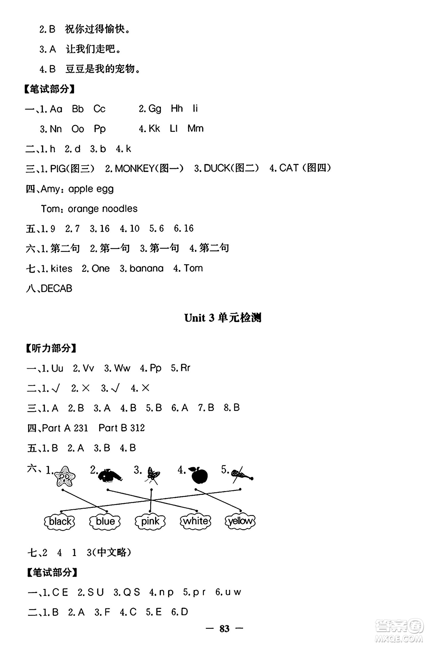 延邊大學(xué)出版社2024年秋世紀(jì)金榜金榜小博士閩越課堂三年級(jí)英語(yǔ)上冊(cè)閩教版三起點(diǎn)答案